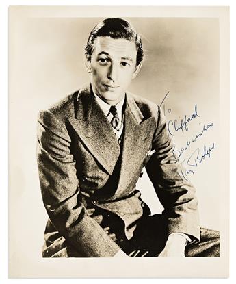 (ENTERTAINERS--DANCERS.) Group of 5 Photographs Signed, or Signed and Inscribed: Fred Astaire * Ray Bolger (2) * Mary Martin (2).